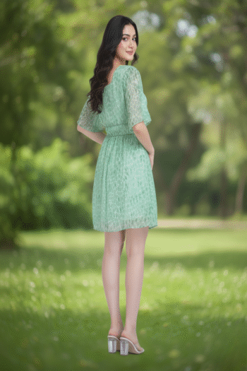 Emerald Grace Chiffon Summer Dress – Light, Breezy & Effortlessly Chic