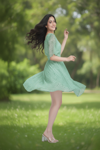 Emerald Grace Chiffon Summer Dress – Light, Breezy & Effortlessly Chic