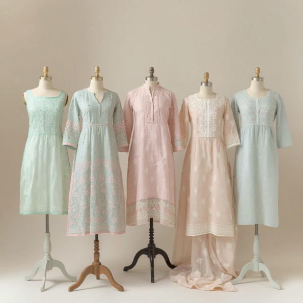 Chikankari Kurti Style Guide 2025: 7 Ways to Wear It for Casual, Office & Party Looks 3 Chikankari Kurtis are such a timeless and elegant choice! ✨
Chikankari is a traditional hand embroidery style from Lucknow, India, known for its delicate and intricate threadwork. When applied to kurtis, it creates a graceful, airy, and sophisticated look that works beautifully for both casual and festive occasions.
Here are some ideas and styling tips for Chikankari Kurtis:
🌸 Styles of Chikankari Kurtis
Straight-Cut Kurti: Perfect for office wear or daily wear, paired with leggings or palazzos.
Anarkali Chikankari Kurti: Flowy and elegant, great for festive occasions.
Short Chikankari Kurti: Trendy option to pair with jeans or skirts.
Angrakha Style: Adds a traditional twist with overlapping panels.
Front-Slit Kurti: Modern and chic, pairs well with cigarette pants.
🎨 Popular Colors
Pastels (mint green, baby pink, lavender, powder blue) – soft and elegant.
Whites & Off-Whites – the most classic and timeless Chikankari look.
Bright Shades (yellow, coral, turquoise) – perfect for festive vibes.
👗 Styling Tips
Pair with churidars, palazzos, or shararas depending on the occasion.
Add jhumkas or silver jewelry for a traditional touch.
For a modern look, style with denim jeans and juttis.
Carry a dupatta with light embroidery for a complete ethnic look.
Would you like me to create a lookbook-style design in Canva with ou